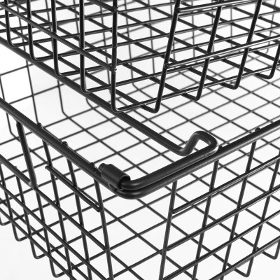 Set Of 2 Storage Bins - Basket Set For Toy, Kitchen, Closet, And Bathroom Storage - Medium Shelf Organizers With Handles By Home-Complete (Black) 9 Set Of 2 Storage Bins - Basket Set For Toy, Kitchen, Closet, And Bathroom Storage - Medium Shelf Organizers With Handles By Home-Complete (Black) - Image 9