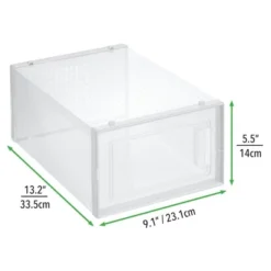 MDesign Plastic Stackable Closet Shoe Storage Box, Side Opening, Clear -Home Storage Store GUEST 4b839b11 a855 4ac4 b1d4 0337435c9377