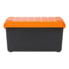IRIS 2pk 82qt Store-it-All Box Black With Orange Lids And Buckles