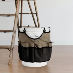 Household Essentials Bucket Caddy Tan/Black