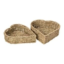Household Essentials Set Of 2 Nesting Heart Baskets Seagrass -Home Storage Store GUEST 4cba3cb4 9b22 403a 9ac6 72f494b2d9e4