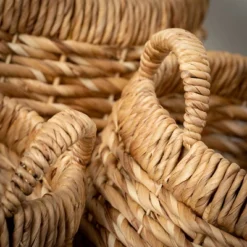 15.75"H Sullivans Chunky Woven Basket Set Of 3, Natural