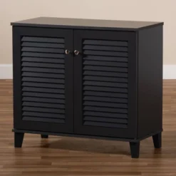 Shelf Wood Shoe Storage Cabinet Coolidge Finished Dark Gray - Baxton Studio -Home Storage Store GUEST 4e705e45 5a76 4635 9687 af92c531f6ae