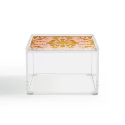 Sewzinski Boho Florals Yellow White Pink 4" X 4" Acrylic Box - Deny Designs 5 Sewzinski Boho Florals Yellow White Pink 4" X 4" Acrylic Box - Deny Designs -Home Storage Store GUEST 4e855d20 a202 464c a10c 8534657809c2