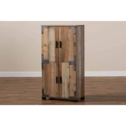 4 Door Cyrille Wood Shoe Cabinet Brown - Baxton Studio -Home Storage Store GUEST 4ef12423 ca33 49a7 bc19 d0758db6fc88