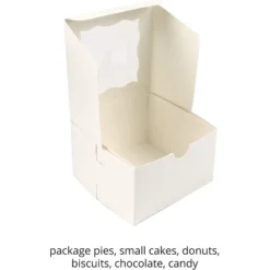 O'Creme Small Bakery Cake Boxes With Window, White Paper Kraft Cardboard Mini Packaging Containers - 25 Pack -Home Storage Store GUEST 4fbf82ae 43da 4e57 a1ba 938e9a075be4