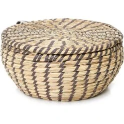 Juvale Decorative Seagrass Storage Baskets For Organizing, Round Woven Baskets In 3 Sizes With Lids, 3 Piece Set -Home Storage Store GUEST 53fc000e eff2 48b8 b480 19da2f1ffbf0