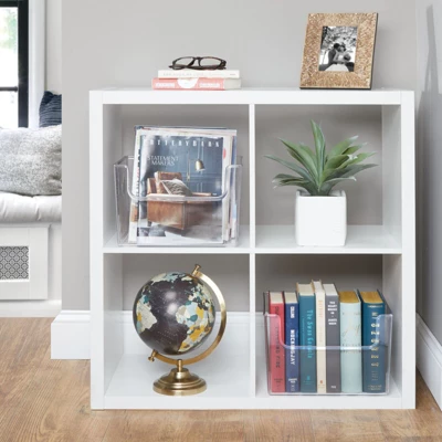 MDesign Open Front Plastic Storage Bin For Cube Furniture, 12" W, 4 Pack - Clear 2 MDesign Open Front Plastic Storage Bin For Cube Furniture, 12" W, 4 Pack - Clear - Image 2