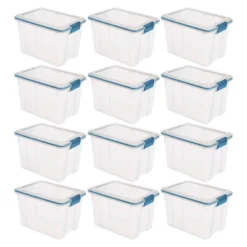 Sterilite 20 Quart Stackable Clear Plastic Storage Tote Container With Clear Gasket Latching Lid For Home And Office Organization, Clear -Home Storage Store GUEST 5554d89b 07dc 4a41 8603 85a4e5e4e46a