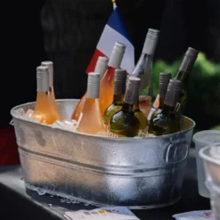 Camco Behrens 5.5 Gallon Round Galvanized Weatherproof Steel Tub With Wire Handle And Offset Bottom For Indoor Home And Outdoor Garden Use, Silver -Home Storage Store GUEST 58a6993f 01c6 41b1 aba4 770c11927fa7