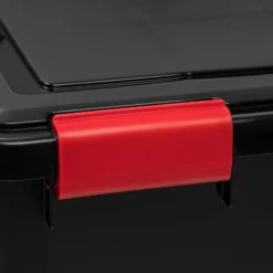 IRIS USA WeatherPro™ Bin Tote Organizing Container, Black/Red -Home Storage Store GUEST 5a147ee7 8383 4064 82eb cf8a15d5712c