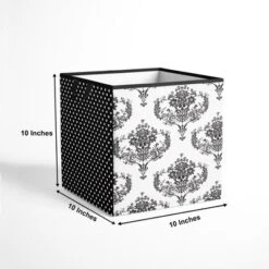 Bacati - Classic Damask White/black Storage Box Small -Home Storage Store GUEST 5b5b8c43 3c12 4151 b0c4 a63920162207