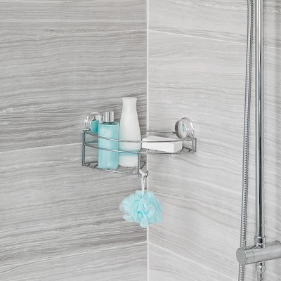 Stick N Lock Plus Kroma Combo Shower Basket Chrome - Better Living Products 2 Stick N Lock Plus Kroma Combo Shower Basket Chrome - Better Living Products - Image 2