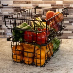 Set Of 2 Storage Bins - Basket Set For Toy, Kitchen, Closet, And Bathroom Storage - Medium Shelf Organizers With Handles By Home-Complete (Black) 12 Set Of 2 Storage Bins - Basket Set For Toy, Kitchen, Closet, And Bathroom Storage - Medium Shelf Organizers With Handles By Home-Complete (Black) -Home Storage Store GUEST 5c17b2ad b940 4eda 9dcd 213c4fc25421