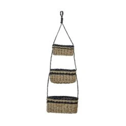 3-Tiered Hanging Basket Black Seagrass & Rope By Foreside Home & Garden -Home Storage Store GUEST 5c7a9ce8 2d06 418c b398 6c23cf37ffbc