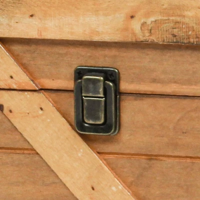 Vintiquewise Wooden Stackable Treasure Chest Cargo Crate Style, Light Brown 2 Vintiquewise Wooden Stackable Treasure Chest Cargo Crate Style, Light Brown - Image 2