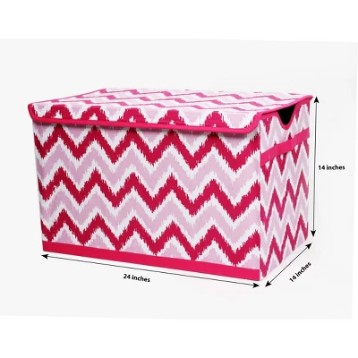 Bacati - MixNMatch Pink Zigzag Ikat Toy Chest 1 Bacati - MixNMatch Pink Zigzag Ikat Toy Chest