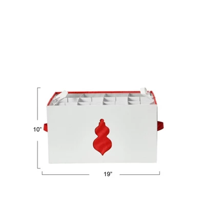 Household Essentials Ornament Storage Chest With 24 Pockets Green 7 Household Essentials Ornament Storage Chest With 24 Pockets Green - Image 7