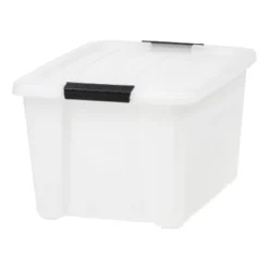IRIS Stack And Pull Clear Storage Bin With Lid Natural -Home Storage Store GUEST 60232da5 95a6 4525 8963 7cf907785af9