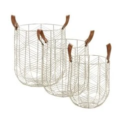 Set Of 3 Metal Storage Baskets - Olivia & May -Home Storage Store GUEST 60910925 9282 4b60 934f 6ee3dbf58057