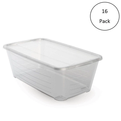Life Story 6Q Rectangular Clear Plastic Protective Storage Shoe Box (16 Pack) 1 Life Story 6Q Rectangular Clear Plastic Protective Storage Shoe Box (16 Pack)