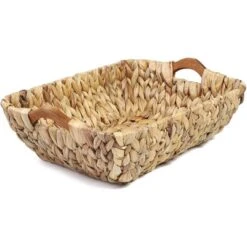 Juvale 2 Pack Natural Brown Hyacinth Storage Baskets With Wooden Handles For Shelves, Decorative Bathroom Organization, 14.5 X 10.5 X 4 In -Home Storage Store GUEST 6296e4e6 eb56 427d bbc2 e27bf8335c44