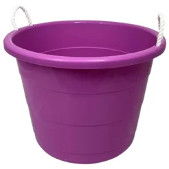 Homz 17 Gallon Durable Storage Buckets With Sturdy Rope Handles For Sports Equipment, Party Cooler, Gardening, Toys And Laundry, Orchid (2 Pack) -Home Storage Store GUEST 62befc61 9d80 49bb 8e9c f106fb060f56