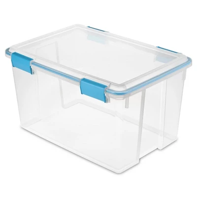 Sterilite 54 Quart Clear Plastic Stackable Storage Container Box Bin With Air Tight Gasket Seal Latching Lid Long Term Organizing Solution 6 Sterilite 54 Quart Clear Plastic Stackable Storage Container Box Bin With Air Tight Gasket Seal Latching Lid Long Term Organizing Solution - Image 6
