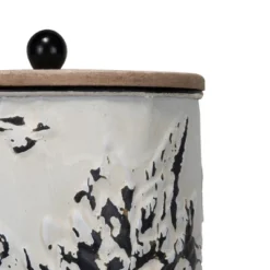 Set Of 3 Cream And Gray Floral Metal Decorative Storage Canisters - Foreside Home & Garden -Home Storage Store GUEST 650257c7 31d4 4b59 b9b2 17adfb851bec