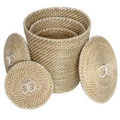Honey-Can-Do Set Of 3 Nesting Seagrass Snake Charmer's Baskets Natural 7 Honey-Can-Do Set Of 3 Nesting Seagrass Snake Charmer's Baskets Natural -Home Storage Store GUEST 67665a34 66da 475d a9ba 6ed66bd3c449