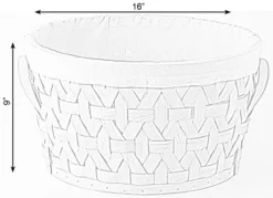 Vintiquewise Wooden Round Display Basket Bins, Lined With White Fabric, Food Gift Basket, Large -Home Storage Store GUEST 67b71736 c17b 4c39 89b9 596384409c17