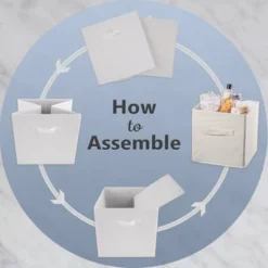 Set Of 2 13"x13"x13" Nonwoven Polyester Herringbone Square Storage Cube Gray - Design Imports -Home Storage Store GUEST 6be494f6 975b 4a8c 9dcc fd8927bcd263