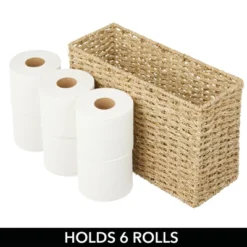 MDesign Large Rustic Woven Seagrass Toilet Tank Bathroom Storage Basket -Home Storage Store GUEST 6ce344d8 fc08 4171 940f aa66102b6096