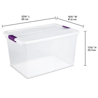 Sterilite 66 Quart Clear Plastic Latching Handle Storage Container Tote 4 Sterilite 66 Quart Clear Plastic Latching Handle Storage Container Tote - Image 4
