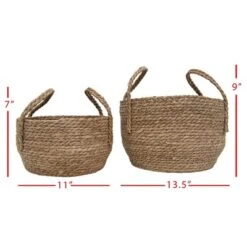 Set Of 2 Natural Woven Natural Seagrass Basket - Foreside Home & Garden -Home Storage Store GUEST 6f63c718 6ca5 4112 bd91 ca4b5dfdd4bb