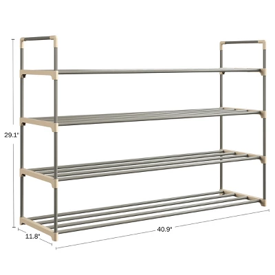 Hastings Home Four-Shelf Shoe Rack - Holds 24 Pairs Of Shoes 1 Hastings Home Four-Shelf Shoe Rack - Holds 24 Pairs Of Shoes