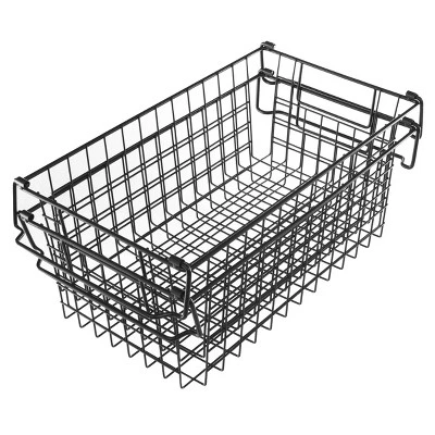 Set Of 2 Storage Bins - Basket Set For Toy, Kitchen, Closet, And Bathroom Storage - Medium Shelf Organizers With Handles By Home-Complete (Black) 8 Set Of 2 Storage Bins - Basket Set For Toy, Kitchen, Closet, And Bathroom Storage - Medium Shelf Organizers With Handles By Home-Complete (Black) - Image 8