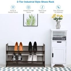 Tangkula Iron Shoe Shelf 2/3/4-Tier Space Saving Layered Shoes Shelving Shoes Storage Organizer 16 Tangkula Iron Shoe Shelf 2/3/4-Tier Space Saving Layered Shoes Shelving Shoes Storage Organizer -Home Storage Store GUEST 7653262a 036d 40b4 84ab 95762a598f79