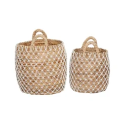 2pk Banana Leaf Storage Baskets Brown/White - Olivia & May -Home Storage Store GUEST 78544358 7414 43bf bd39 a749505f5d1f