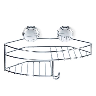 Stick N Lock Plus Kroma Combo Shower Basket Chrome - Better Living Products 1 Stick N Lock Plus Kroma Combo Shower Basket Chrome - Better Living Products