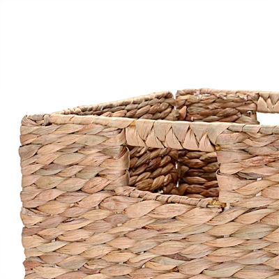 Hastings Home 12-Inch Square Handmade Wicker Storage Bin Foldable Basket Made Of Water Hyacinth | Set Of 2 6 Hastings Home 12-Inch Square Handmade Wicker Storage Bin Foldable Basket Made Of Water Hyacinth | Set Of 2 - Image 6