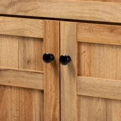 Glidden Wood 1 Drawer Shoe Storage Cabinet Oak Brown - Baxton Studio -Home Storage Store GUEST 79547aa7 b0de 4092 82f0 826421ead226