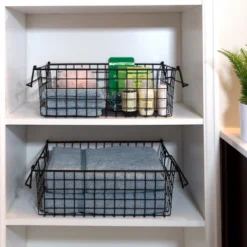 Set Of 2 Storage Bins - Basket Set For Toy, Kitchen, Closet, And Bathroom Storage - Large Shelf Organizers With Handles By Home-Complete (Black) 14 Set Of 2 Storage Bins - Basket Set For Toy, Kitchen, Closet, And Bathroom Storage - Large Shelf Organizers With Handles By Home-Complete (Black) -Home Storage Store GUEST 7abab777 c968 4266 bc2c c65eb536c22b