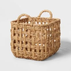 Twisted Open Checkered Weave Milk Crate Natural - Brightroom™ -Home Storage Store GUEST 7cdb0b06 63dd 4c9e 9054 23599ff003c3