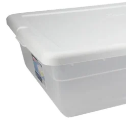 Sterilite Multipurpose Clear Plastic Stacking Storage Container Tote With Secure Lid For Under Bed Or Closet Organization -Home Storage Store GUEST 8123a040 4c92 4758 8aca 0e2e31eebe6c