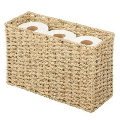 MDesign Large Rustic Woven Seagrass Toilet Tank Bathroom Storage Basket -Home Storage Store GUEST 817df388 912a 4018 b208 7d83020482c5