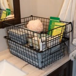 Set Of 2 Storage Bins - Basket Set For Toy, Kitchen, Closet, And Bathroom Storage - Large Shelf Organizers With Handles By Home-Complete (Black) 15 Set Of 2 Storage Bins - Basket Set For Toy, Kitchen, Closet, And Bathroom Storage - Large Shelf Organizers With Handles By Home-Complete (Black) -Home Storage Store GUEST 82ee0864 1b82 4e2c a3df d25a41057941