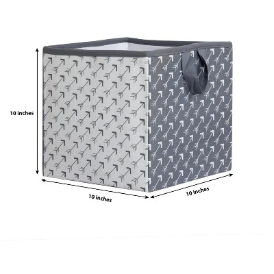 Bacati - Playful Fox Gray/white Arrow Storage Box Small 3 Bacati - Playful Fox Gray/white Arrow Storage Box Small - Image 3