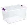 Sterilite 66 Quart Clear Plastic Latching Handle Storage Container Tote