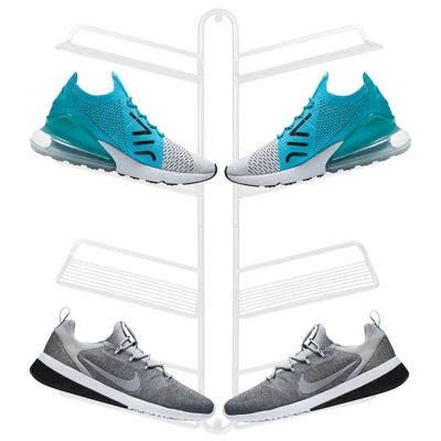 MDesign Metal Shoe Display & Storage Rack, 4 Tier, Wall Mount 10 MDesign Metal Shoe Display & Storage Rack, 4 Tier, Wall Mount - Image 10